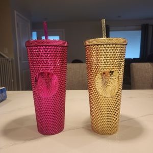 Like New Starbucks 2022 Holiday Venti Studded Tumblers